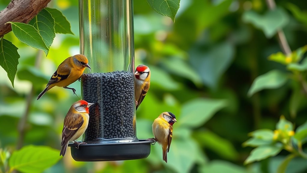 top black sunflower bird feeders