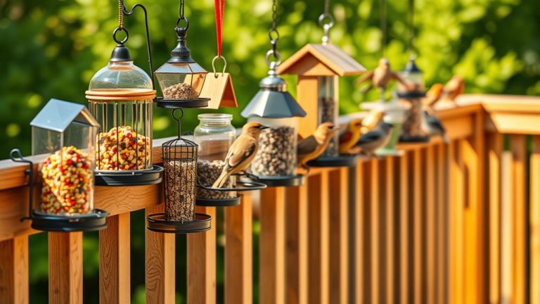 top deck railing bird feeders