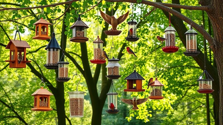 top tree hanging bird feeders